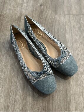 Gently Worn - ‘May’ Ballet Flat - Washed Denim